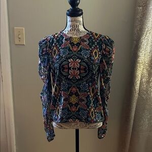 Rebecca Minkoff Multicolor Patterned Blouse Sz XS